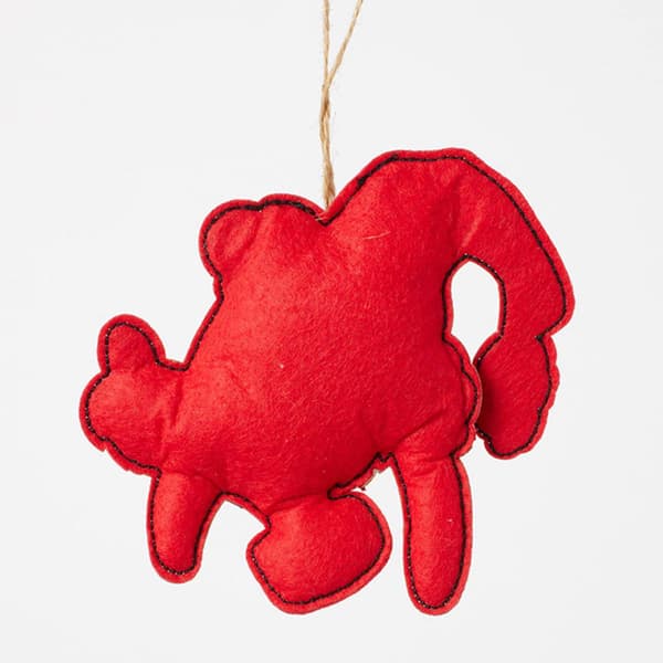 Jim Shore Grinch Felt Max in Santa Hat Christmas Ornament