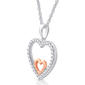 Nova Star® Lab Grown Diamon Two-Tone Double Heart Pendant - image 2