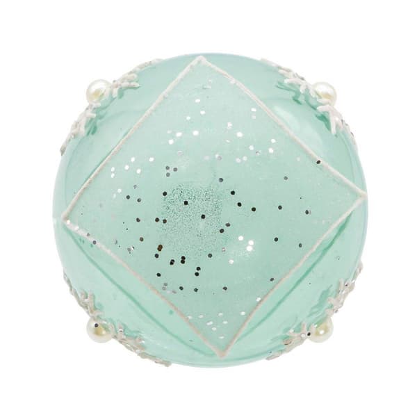 Kurt Adler Glass Teal Snowflake 6pc. Ball Ornament Set