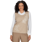 Petite Alfred Dunner Union Square Long Sleeve Two in One Blouse - image 1