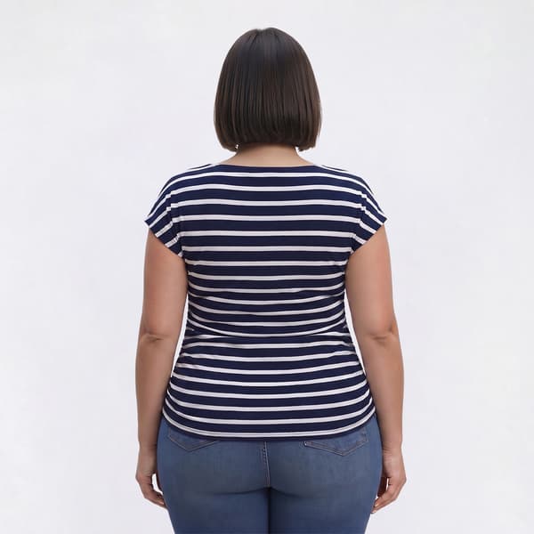 Plus Size Preswick & Moore Stripe Side Ruching Tee
