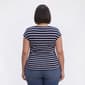 Plus Size Preswick & Moore Stripe Side Ruching Tee - image 2