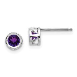 Gemstone Classics(tm) White Gold 4mm. Amethyst Stud Earrings