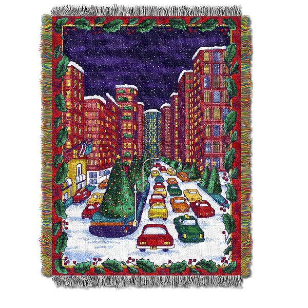 Northwest Holiday City Woven Tapestry Throw - image 