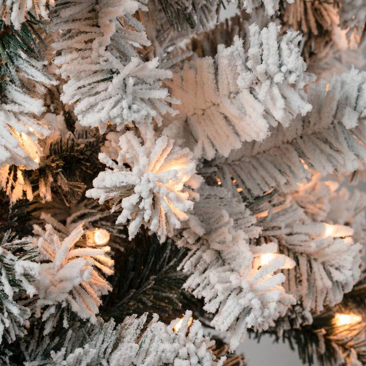 National Tree 4.5ft Acacia Medium Flocked Tree w/ 100 Clear Light