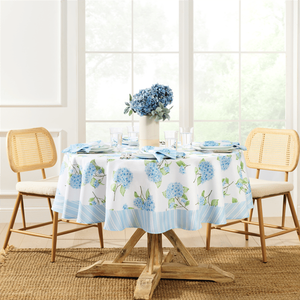 Threadmade Nantucket Hydrangea Garden Tablecloth