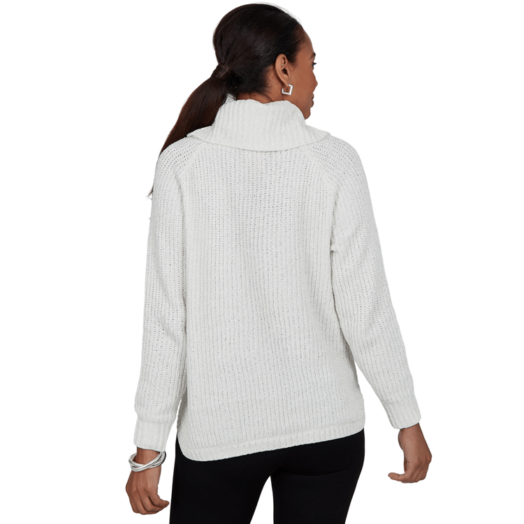 Petite Hearts of Palm Silver Linings Turtleneck Sweater
