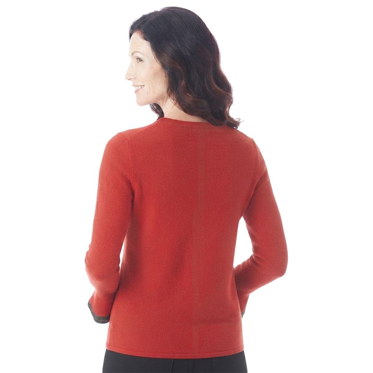 Petite Kasper Long Ruffle Lurex Cuff Sleeve Solid Sweater