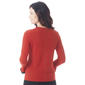 Womens Kasper Long Ruffle Lurex Cuff Sleeve Solid Sweater - image 3