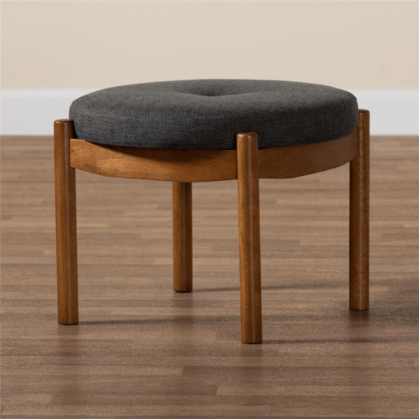 Baxton Studio Iliana Japandi Wood Ottoman Footstool