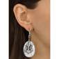 1928 White Oval Semi-Precious Filigree Drop Earrings - image 2