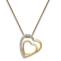 Diamond Classics(tm) Double Heart Slide Pendant Necklace