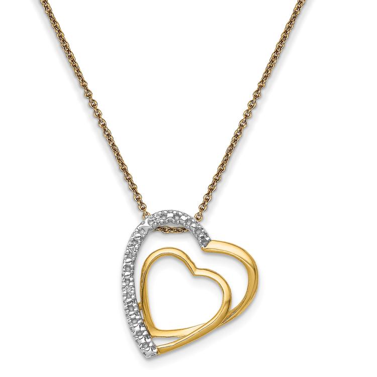 Diamond Classics(tm) Double Heart Slide Pendant Necklace