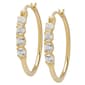 Gianni Argento 14kt. Yellow Gold Plated 4-Stone Hoop Earrings - image 1