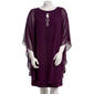 Plus Size Connected Apparel Capelet Overlay Rhinestone Dress - image 1