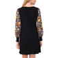 Womens MSK Long Sleeve Floral Smock Sleeve Solid Shift Dress - image 2