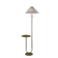 Adesso Uma Shelf Floor Lamp with Knife Pleated Fabric Shade - image 1