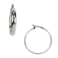 Napier Silver Tone Medium Click It Hoop Earrings - image 1