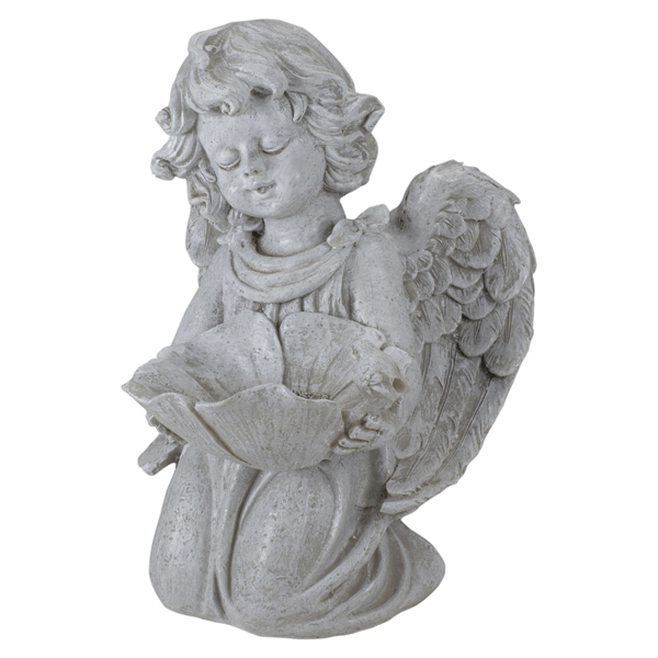 Northlight Kneeling Angel with Flower Bird Feeder Garden Statue - image 