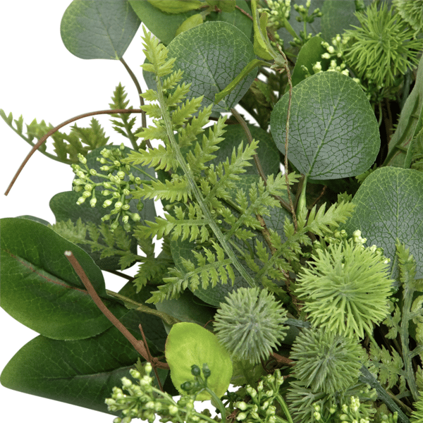 Northlight 24in. Seeded Eucalyptus with Sweet Gum Flowers Wreath