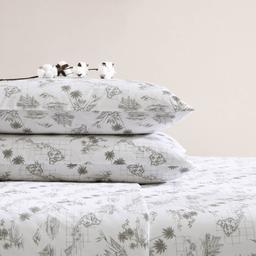 Tommy Bahama Vintage Map 200TC 4pc. Cotton Percale Sheet Set