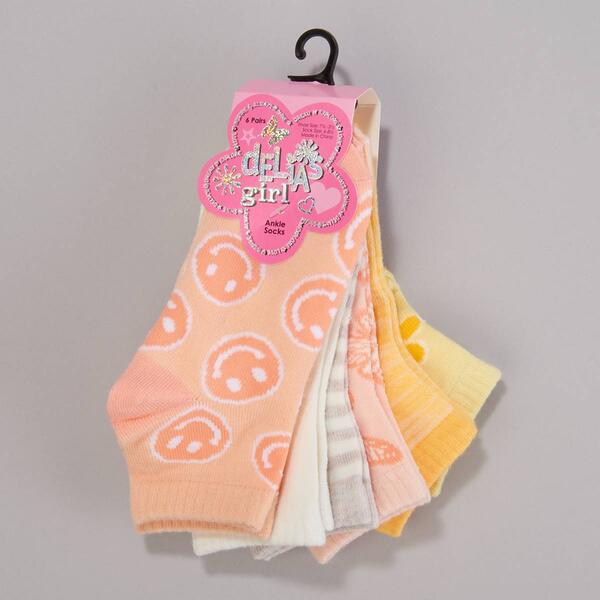 Girls Delia''s 6pk. Shorty Smiley Socks - image 