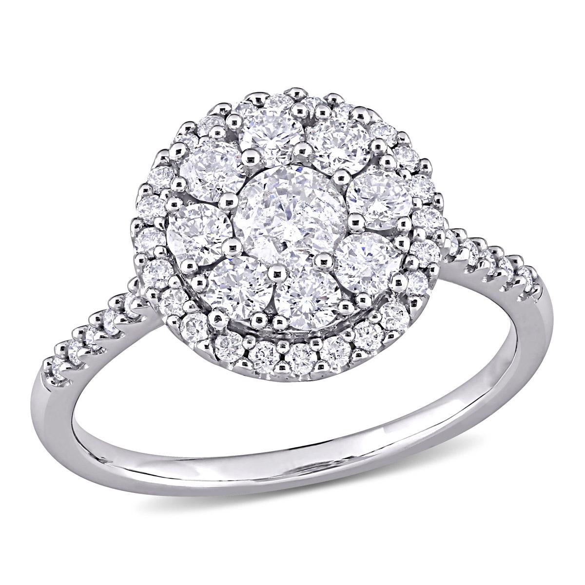 Diamond Classics™ 10kt. White Gold 1cwt. Diamond Halo Ring