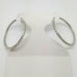 Accents by Gianni Argento Silver Plated Diamond Hoop Earrings - image 1