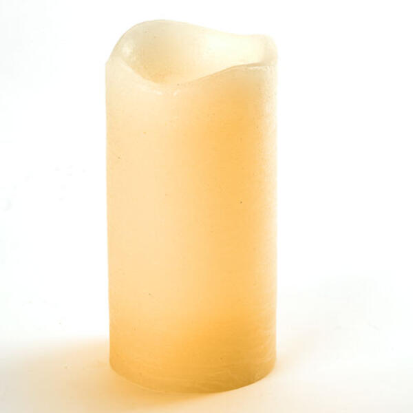 Inglow Rustic LED 6in. Flameless Pillar with Timer - Cream - image 
