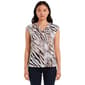 Plus Size Calvin Klein Cap Sleeve Zebra Cowl Neck Blouse - image 1