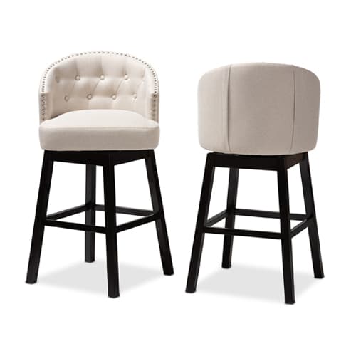 Baxton Studio Theron Swivel Bar Stools - Set of 2