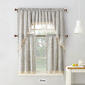 Maisie Woven Plaid Macramé Trim Kitchen Curtains - image 2