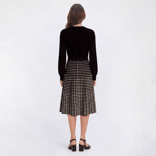 Womens Robbie Bee Long Sleeve Geometric Belt Sweater Dress