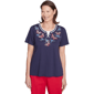 Womens Alfred Dunner Land Of The Free Butterfly Criss-Cross Tee - image 1