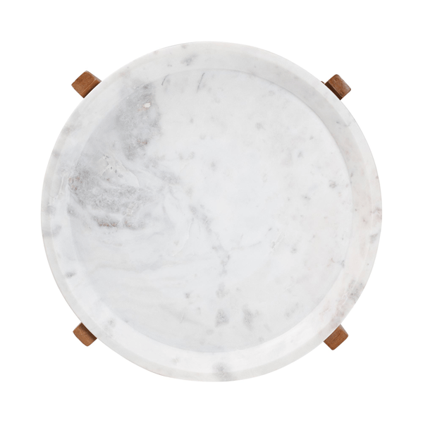 Baxton Studio Phaedra Modern Round Marble End Table