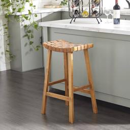 9th & Pike® Rustic Brown Wood Bar Stool