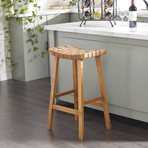 9th & Pike® Rustic Brown Wood Bar Stool