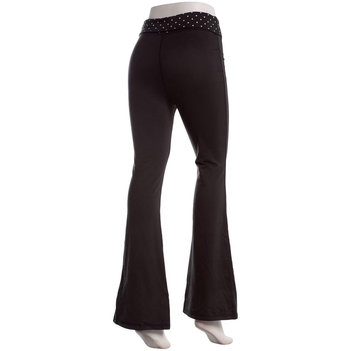 Juniors No Comment Polka Dot Foldover Waist Flare Leggings