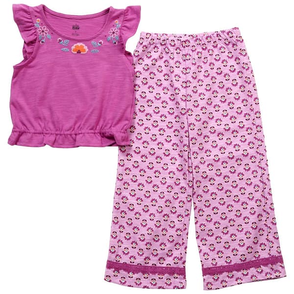 Girls (4-6x) Kids Headquarters(R) Ruffle Top w/ Floral Pants Set - image 