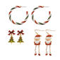 Christmas Dangle & Hoop Trio Earring Set - image 1