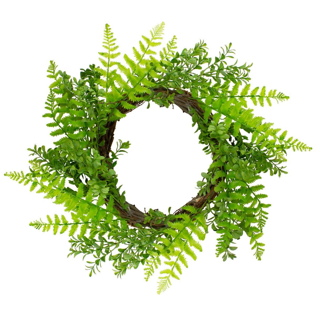 Open Video Modal for Northlight Seasonal Artificial Fern Leaf Spring Wreath