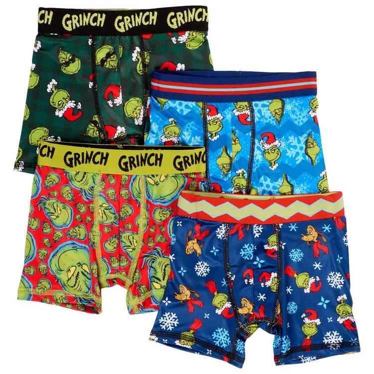 Boys (4-10) The Grinch 4pk. Athletic Boxer Briefs