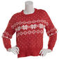 Juniors No Comment Mossy Fair Isle Crew Neck Sweater with Socks - image 2