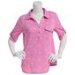 Womens Emily Daniels Elbow Sleeve Space Dye Flamingos Blouse - image 1