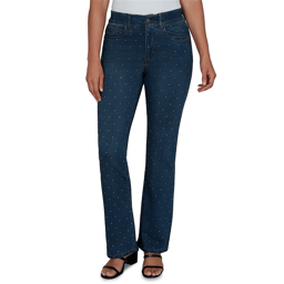 Petite Skyes the Limit Icy Blue Sparkle Bootcut Jeans