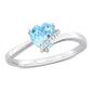 Sterling Silver Sky Blue Topaz & Diamond Accent Heart Ring - image 1