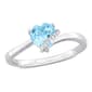 Sterling Silver Sky Blue Topaz & Diamond Accent Heart Ring - image 1