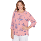 Plus Size Ruby Rd. Must Haves II 3/4 Sleeve Stripe Sailboat Tee - image 3