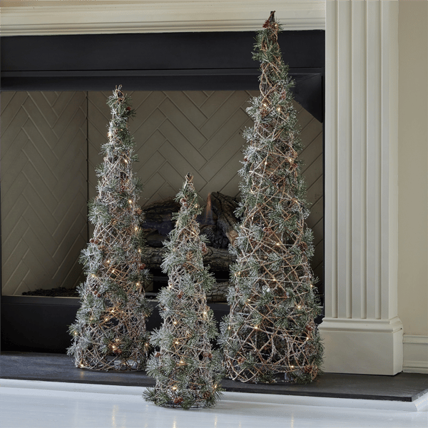 Seasonal LLC LED Greenery Cone Trees - Set of 3