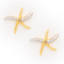 Gianni Argento Gold-Plated Diamond Accent Starfish Earrings